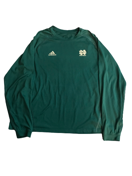 Will Mahone Notre Dame Team Issued Long Sleeve Shirt With 
