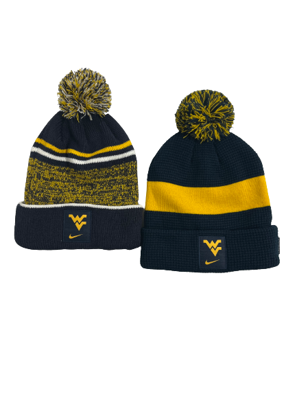 Jarret Doege West Virginia Football Team-Issued Beanie Hats (Set of 2)