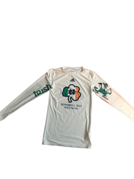 Will Mahone Notre Dame Ireland Trip Team Exclusive Long Sleeve Shirt (Size L)