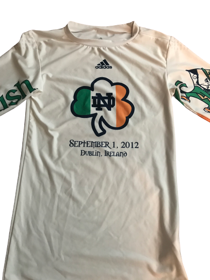 Will Mahone Notre Dame Ireland Trip Team Exclusive Long Sleeve Shirt (Size L)