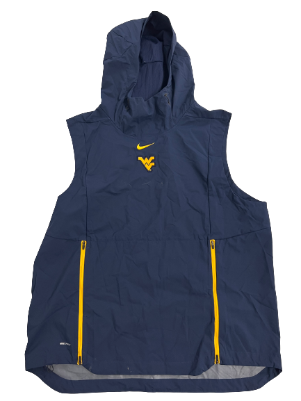 Jarret Doege West Virginia Football Player-Exclusive Sleeveless Pre-Game Warm Up Hoodie (Size XL)