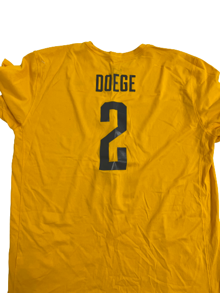 Jarret Doege West Virginia Football Player-Exclusive Pre-Game Warm Up T-Shirt With Name and 