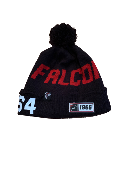 Sean Harlow Atlanta Falcons Team Issued Beanie Hat with Number