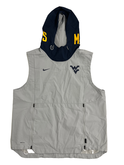 Jarret Doege West Virginia Football Player-Exclusive Sleeveless Pre-Game Warm Up Hoodie (Size XL)