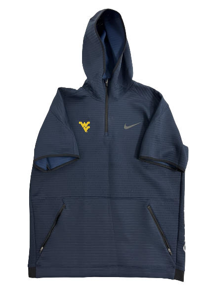 Jarret Doege West Virginia Football Player-Exclusive Nike Pro Premium Short Sleeve Hoodie (Size L)