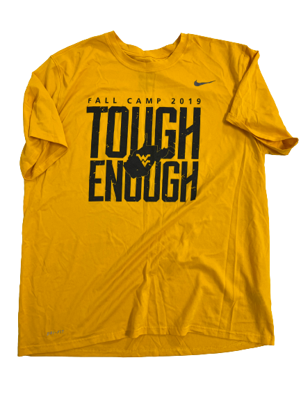 Jarret Doege West Virginia Football Player-Exclusive "Tough Enough" T-Shirt (Size XL)