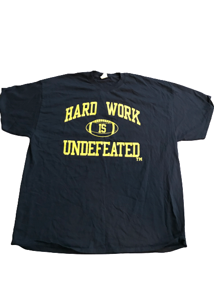 Tyrone Wheatley Jr. Michigan "Hard Work Is Undefeated" Team Exclusive T-Shirt (Size XXL)