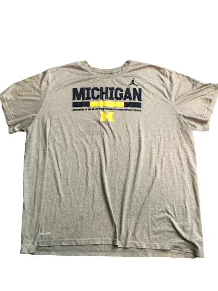 Tyrone Wheatley Jr. Michigan Team Issued Jordan T-Shirt (Size XXXXL)