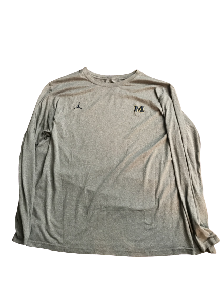 Tyrone Wheatley Jr. Michigan Team Issued Jordan Long Sleeve Shirt (Size XXXL)
