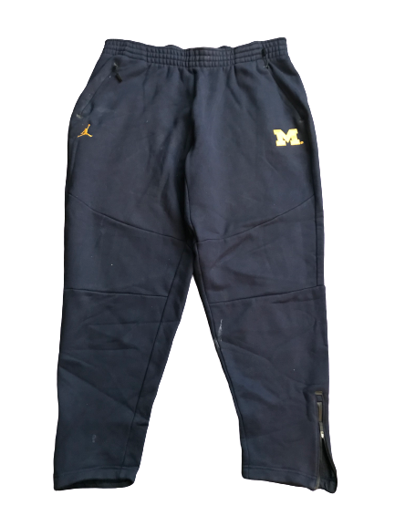 Tyrone Wheatley Jr. Michigan Team Issued Jordan Sweatpants (Size XXL)