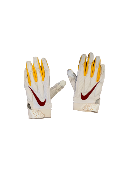 Amon-Ra St. Brown USC Football GAME WORN Gloves - Photo Matched (11/23/19)