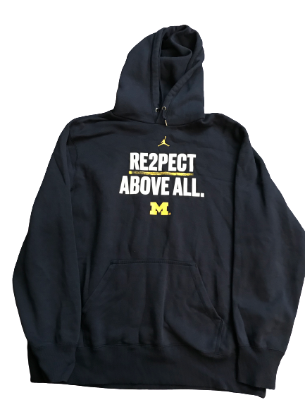 Tyrone Wheatley Jr. Michigan Team Issued "RE2PECT" Sweatshirt (Size XXL)