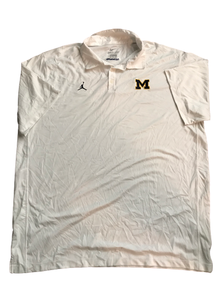 Tyrone Wheatley Jr. Michigan Team Issued Jordan Polo Shirt (Size XXL)