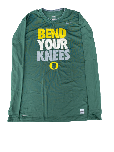 E.J. Singler Oregon Player Exclusive "Bend Your Knees" Game Shooting Shirt (Size XXL Compression)