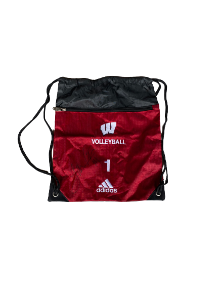 Lauren Carlini Wisconsin Volleyball SIGNED Drawstring Bag