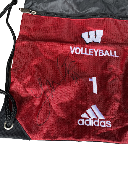 Lauren Carlini Wisconsin Volleyball SIGNED Drawstring Bag