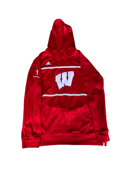 Lauren Carlini Wisconsin Volleyball Exclusive Sweatshirt with Number on Sleeve (Size L)