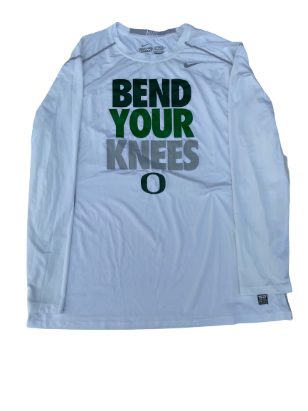 E.J. Singler Oregon Player Exclusive "Bend Your Knees" Game Shooting Shirt (Size XXL Compression)
