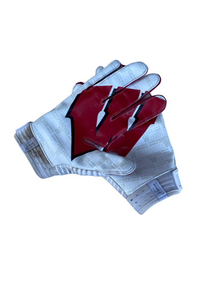 Cristian Volpentesta Wisconsin Player Exclusive Football Gloves (Size L)