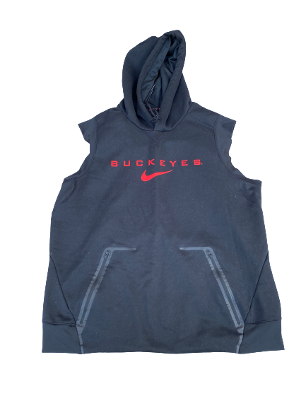 Malik Harrison Ohio State Football Team Issued Sleeveless Hoodie (Size XL)