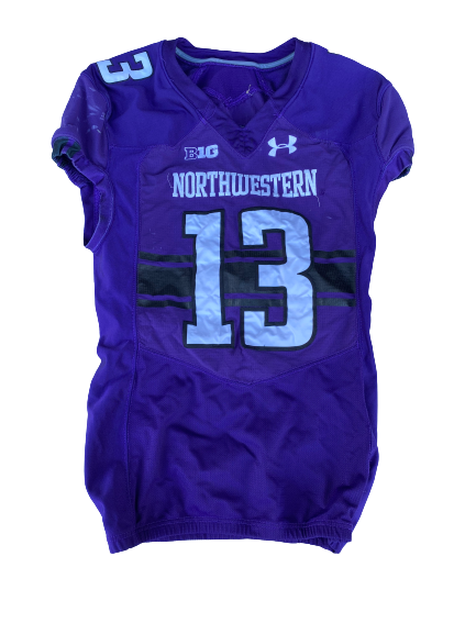JR Pace Northwestern Football 2018 (Sophomore Season) SIGNED Game Worn Jersey - Photo Matched