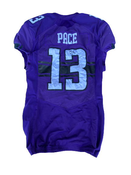 JR Pace Northwestern Football 2018 (Sophomore Season) SIGNED Game Worn Jersey - Photo Matched