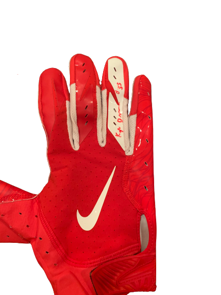 Kyle Dugger New England Patriots SIGNED NFL Gloves (Size XXXL)