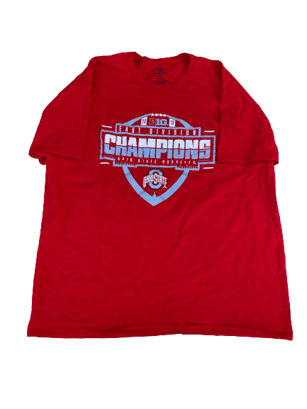 Malik Harrison Ohio State Football Team Issued Big 10 Champions T-Shirt (Size 2XL)