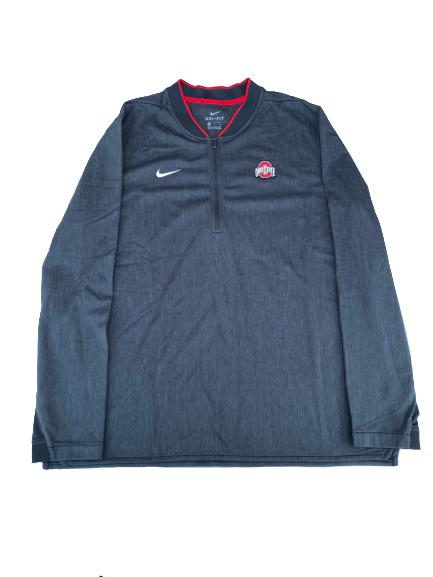 Malik Harrison Ohio State Football Team Issued Quarter Zip Pullover (Size XL)