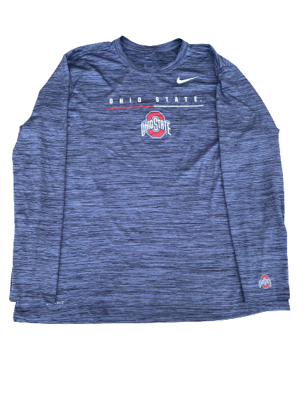 Malik Harrison Ohio State Football Team Issued Long Sleeve Workout Shirt (Size 2XL)
