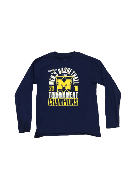 Michigan Basketball Long Sleeve 2018 Big Ten Tournament Champions Shirt (Size L)