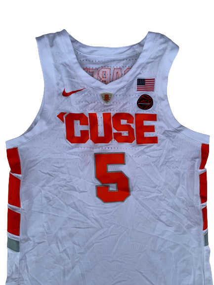 Jalen Carey Syracuse Basketball 2018-2019 Game Worn Jersey (Size 46)