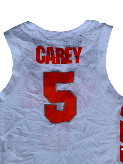 Jalen Carey Syracuse Basketball 2018-2019 Game Worn Jersey (Size 46)