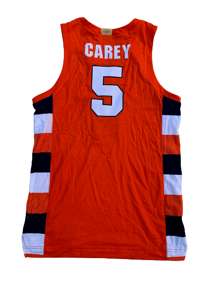 Jalen Carey Syracuse Basketball 2019-2020 Game Jersey with Gold Elite Tag (Size 46)