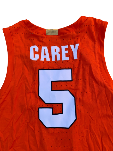 Jalen Carey Syracuse Basketball 2019-2020 Game Jersey with Gold Elite Tag (Size 46)