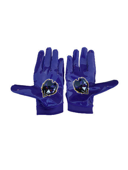 Malik Harrison Baltimore Ravens Signed Game-Worn Gloves (Size 3XL)