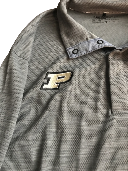 Vincent Edwards Purdue Team Issued Long Sleeve Polo Shirt (Size XL)