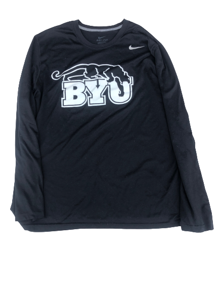 Matt Bushman BYU Football Team Issued Long Sleeve Workout Shirt (Size L)