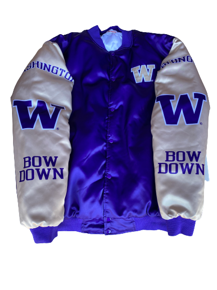 Taylor Rapp Washington Huskies Satin Bomber Jacket (Size XXXL)