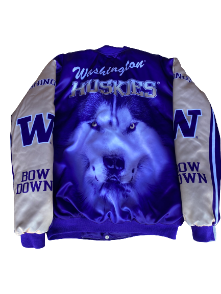Taylor Rapp Washington Huskies Satin Bomber Jacket (Size XXXL)