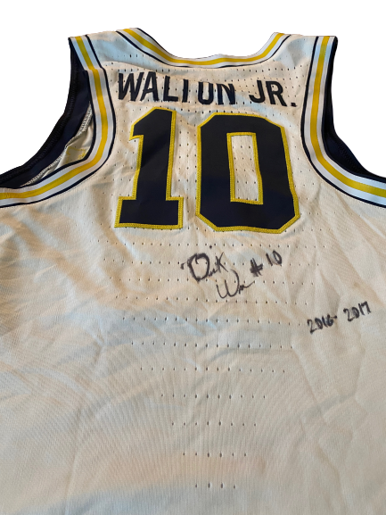 Derrick Walton Jr. Michigan Basketball Signed 2016-2017 Game Worn Jersey