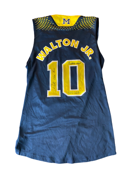 Derrick Walton Jr. Michigan Basketball Signed 2013-2014 Team Issued Limited Edition Jersey