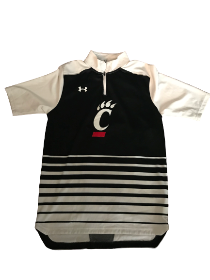 Cincinnati Basketball Team Issued Quarter-Zip Short Sleeve Warm-Up (Size M)
