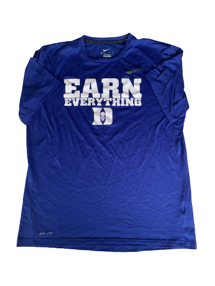Chase Jeter Duke Basketball "Earn Everything" Nike T-Shirt (Size L)