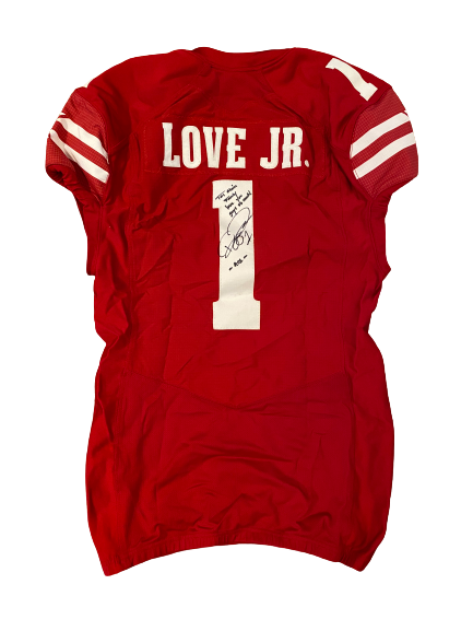 Reggie Love Wisconsin Football Signed and Inscribed Cotton Bowl Jersey (Size 44)