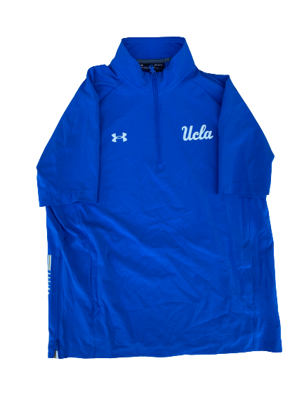 Kyle Cuellar UCLA Baseball Team Issued Short Sleeve Half Zip Pullover (Size L)