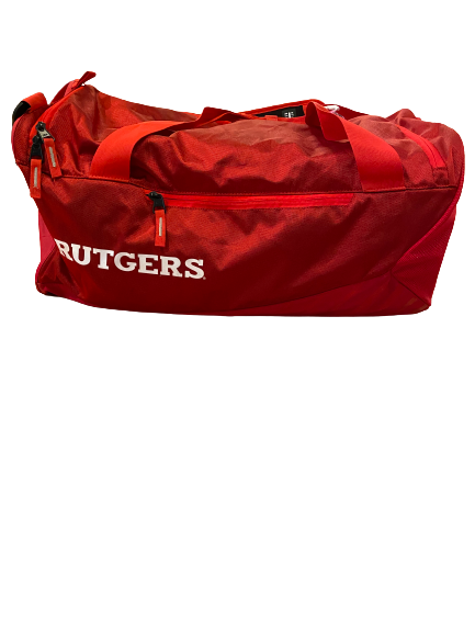 Matt Sportelli Rugers Football Team Issued Travel Duffel Bag with Player Tag with 3 Travel Tags