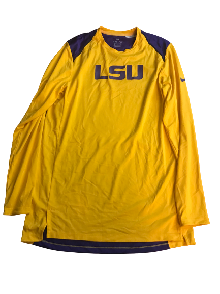 LSU Basketball Team Issued Long Sleeve Shooting Shirt Warm-Up (Size L)