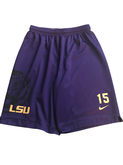 LSU Basketball Team Issued Practice Shorts with 