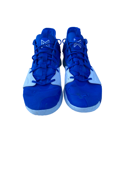 Javin DeLaurier Duke Basketball 2019 Season Game-Worn Nike PG3 Player Exclusive Sneakers (Size 17)(11/29/2019)